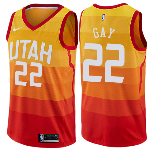 Utah Jazz #22 Rudy Gay Orange Womens Swingman City Edition Jersey Womens