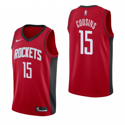 Houston Houston Rockets #15 DeMarcus Cousins Mens 2019-20 Icon Edition Red Stitched Jersey Mens