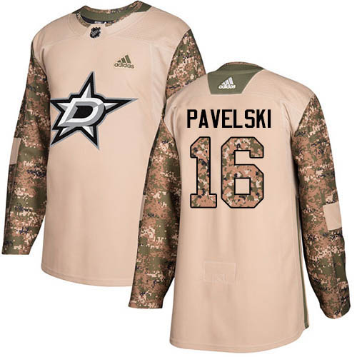 Adidas Dallas Stars #16 Joe Pavelski Camo Authentic 2017 Veterans Day Stitched Jersey Men's