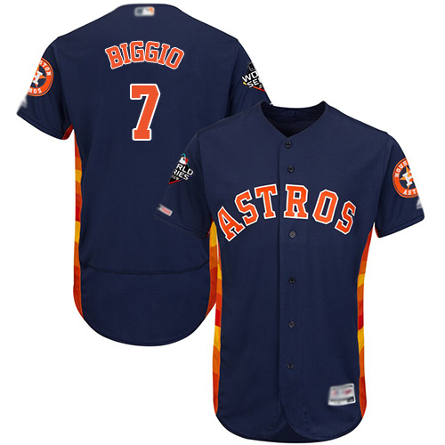 Houston Astros #7 Craig Biggio Navy Blue Flexbase Authentic Collection 2019 World Series Bound Stitched Jersey Men's