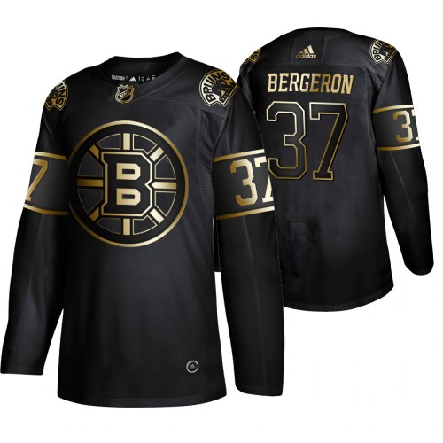 Adidas Boston Bruins #37 Patrice Bergeron Men's 2019 Black Golden Edition Authentic Stitched Jersey Men's