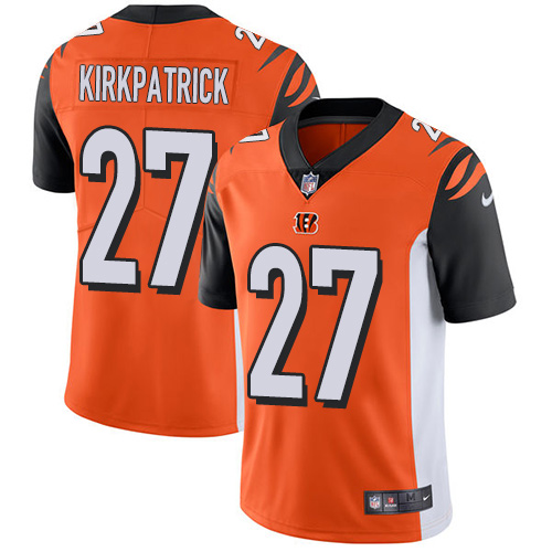 Cincinnati Bengals #27 Dre Kirkpatrick Orange Alternate Youth Stitched Vapor Untouchable Limited Jersey Youth