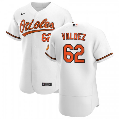 Baltimore Baltimore Orioles #62 Cesar Valdez Men's White Home 2020 Authentic Player Jersey Men's
