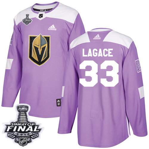 Adidas Golden Vegas Golden Knights #33 Maxime Lagace Purple Authentic Fights Cancer 2018 Stanley Cup Final Stitched Youth Jersey Youth