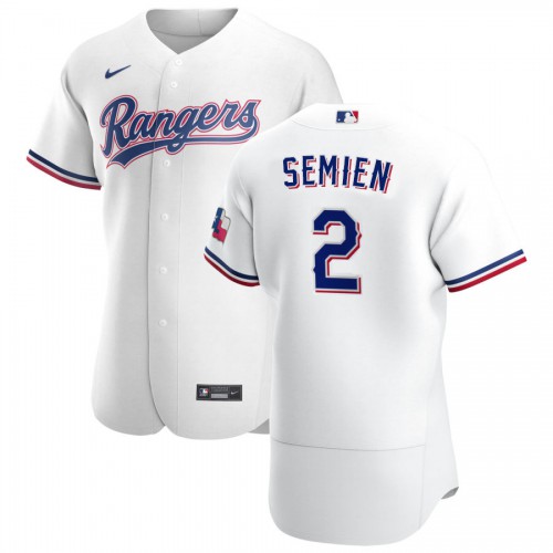 Texas Texas Rangers #2 Marcus Semien Men's White Home 2020 Authentic Player Jersey Men's