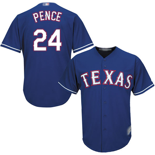 Texas Rangers #24 Hunter Pence Blue Cool Base Stitched Youth Jersey Youth