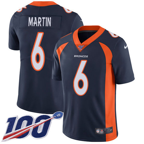 Denver Broncos #6 Sam Martin Navy Blue Alternate Youth Stitched 100th Season Vapor Untouchable Limited Jersey Youth
