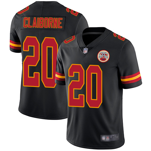 Kansas City Chiefs #20 Morris Claiborne Black Men's Stitched Limited Rush Jersey Men's