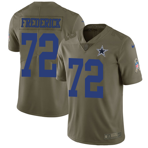 Dallas Cowboys #72 Travis Frederick Olive Men's Stitched Limited 2017 Salute To Service Jersey Men's