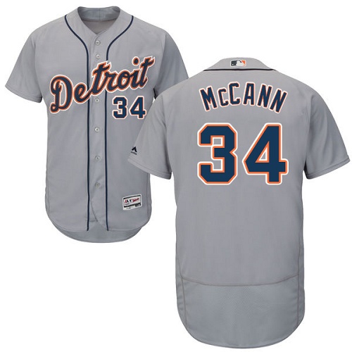 Detroit Tigers #34 James McCann Grey Flexbase Authentic Collection Stitched Jersey Men's