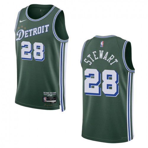 Detroit Detroit Pistons #28 Isaiah Stewart Unisex Green 2022-23 Swingman Jersey - City Edition Mens