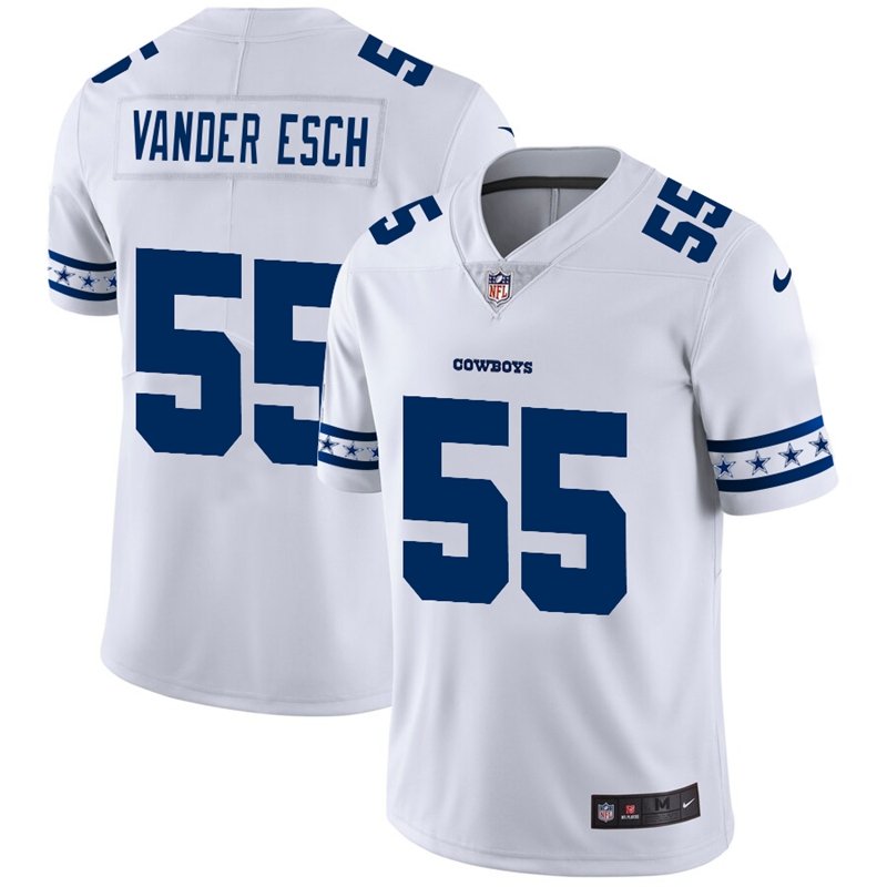 Dallas Cowboys #55 Leighton Vander Esch White Team Logo Vapor Limited Jersey