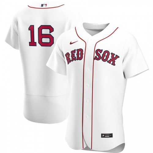 Boston Boston Red Sox #16 Andrew Benintendi Men's White Home 2020 Authentic Player Jersey Men's