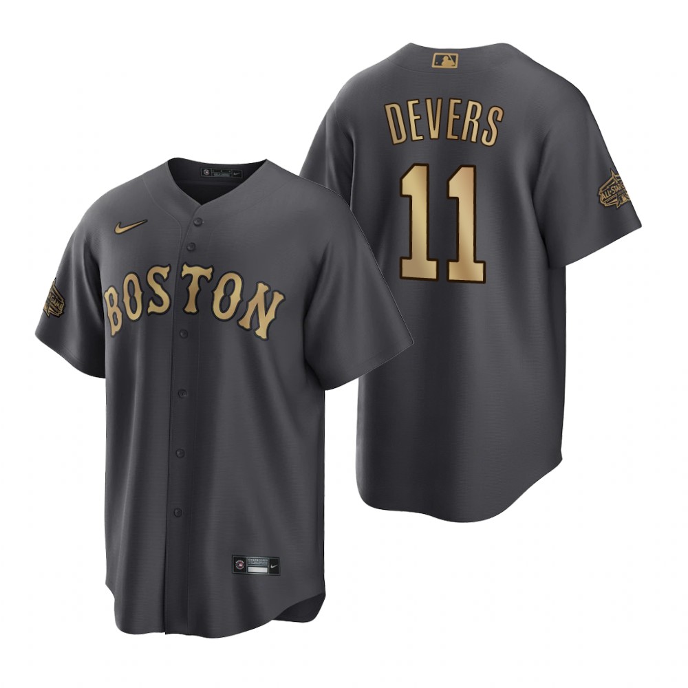 Men's Youth Women's Boston Red Sox #11 Rafael Devers 2022 All-Star Game Cool Base Jersey - Charcoal