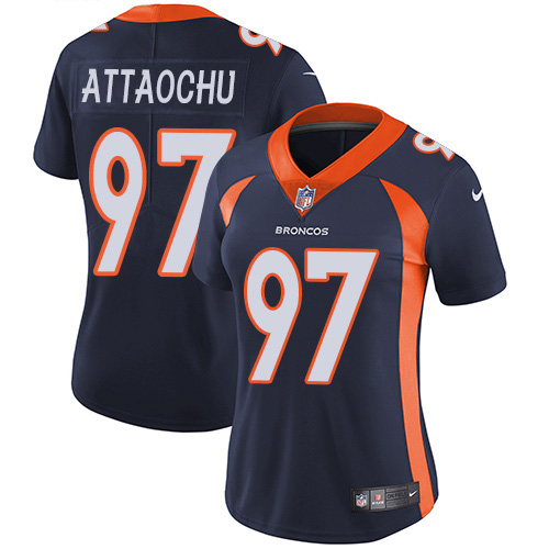 Denver Broncos #97 Jeremiah Attaochu Navy Blue Alternate Women's Stitched Vapor Untouchable Limited Jersey Womens