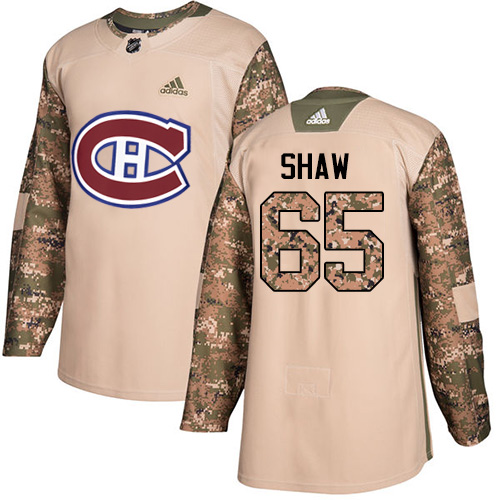 Adidas Montreal Canadiens #65 Andrew Shaw Camo Authentic 2017 Veterans Day Stitched Jersey Men's