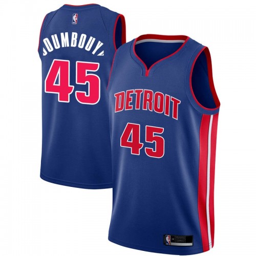 Detroit Pistons #45 Sekou Doumbouya Blue Womens Swingman Icon Edition Jersey Womens