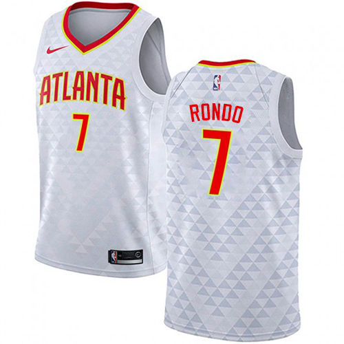 Atlanta Hawks #7 Rajon Rondo White Womens Swingman Association Edition Jersey Womens