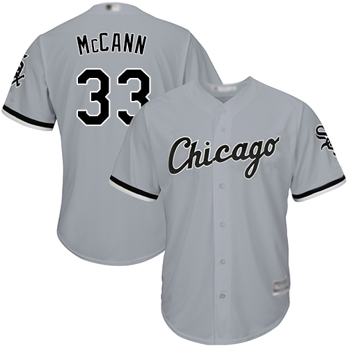 Chicago White Sox #33 James McCann Grey Road Cool Base Stitched Youth Jersey Youth