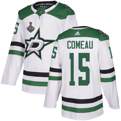 Adidas Dallas Stars #15 Blake Comeau White Road Authentic Youth 2020 Stanley Cup Final Stitched Jersey Youth