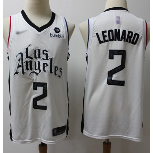 Los Angeles Clippers #2 Kawhi Leonard White Swingman City Edition 2019/20 Jersey Mens