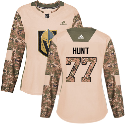 Adidas Golden Vegas Golden Knights #77 Brad Hunt Camo Authentic 2017 Veterans Day Women's Stitched Jersey Womens