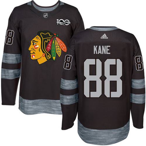 Adidas Chicago Blackhawks #88 Patrick Kane Black 1917-2017 100th Anniversary Stitched Jersey Men's