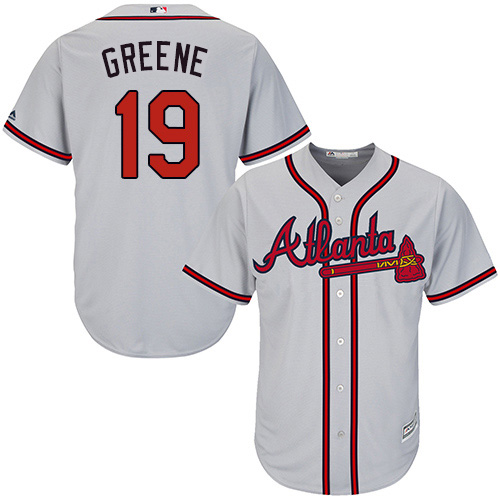 Atlanta Braves #19 Shane Greene Grey New Cool Base Stitched Jersey Men's