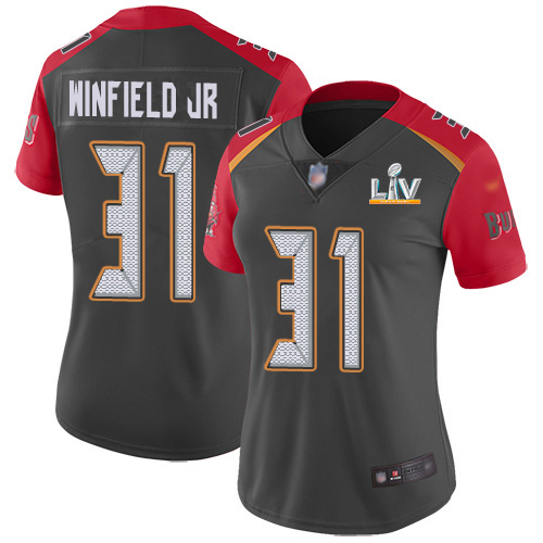 Tampa Bay Buccaneers #31 Antoine Winfield Jr. Gray Women's Super Bowl LV Bound Stitched Limited Inverted Legend Jersey Womens