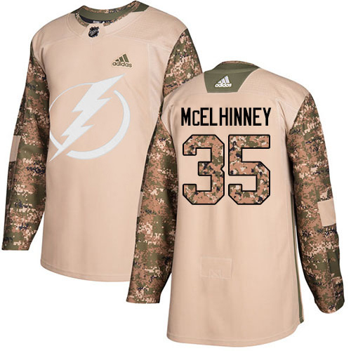 Adidas Tampa Bay Lightning #35 Curtis McElhinney Camo Authentic 2017 Veterans Day Youth Stitched Jersey Youth