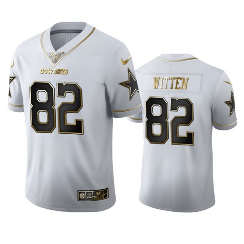 Dallas Dallas Cowboys #82 Jason Witten Men's White Golden Edition Vapor Limited 100 Jersey Men's