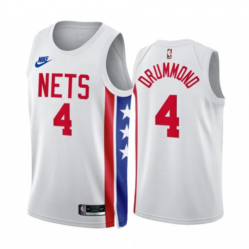 Brooklyn Nets #4 Andre Drummond White 2022-23 Mens Classic Edition Jersey Mens