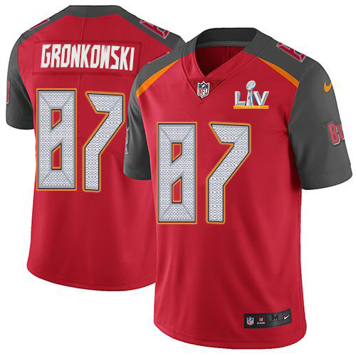 Buccaneers #87 Rob Gronkowski Red Team Color Youth Super Bowl LV Bound Stitched Vapor Untouchable Limited Jersey