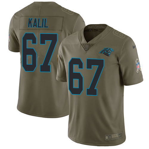 Carolina Panthers #67 Ryan Kalil Olive Men's Stitched Limited 2017 Salute To Service Jersey Men's