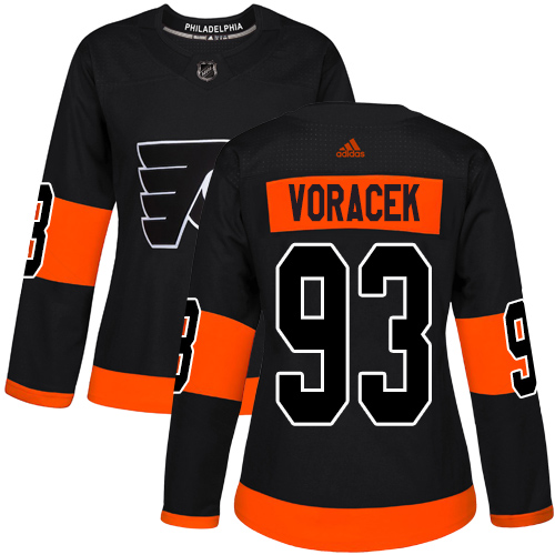 Adidas Philadelphia Flyers #93 Jakub Voracek Black Alternate Authentic Women's Stitched Jersey Womens