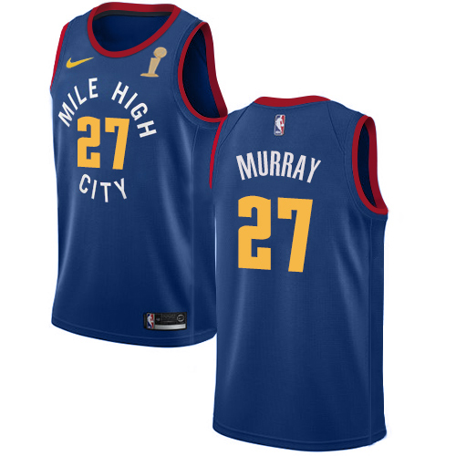 Nuggets #27 Jamal Murray Blue 2023 Finals Champions Swingman Statement Edition Jersey