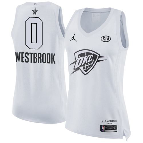 Oklahoma City Thunder #0 Russell Westbrook White Womens Jordan Swingman 2018 All-Star Game Jersey Womens
