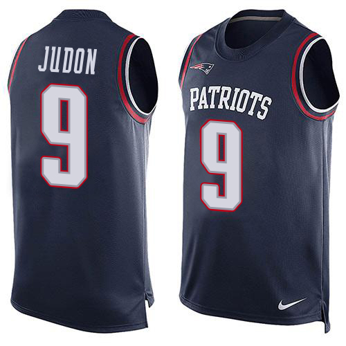 Patriots #9 Matt Judon Navy Blue Team Color Men's Stitched Limited Tank Top Jersey
