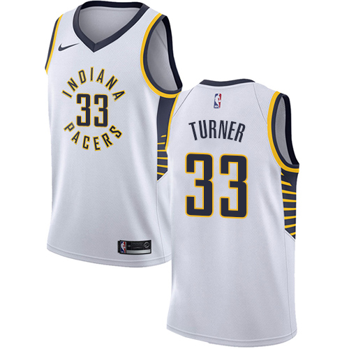Indiana Pacers #33 Myles Turner White Youth Swingman Association Edition Jersey Youth
