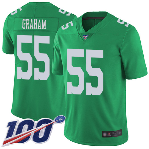Eagles #55 Brandon Graham Green Men's Stitched Limited Rush 100th Season Jersey