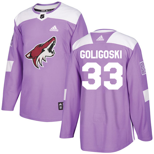 Adidas Arizona Coyotes #33 Alex Goligoski Purple Authentic Fights Cancer Stitched Jersey Men's