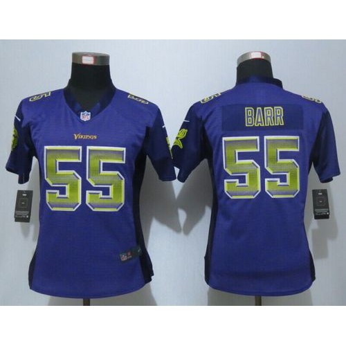 Minnesota Vikings #55 Anthony Barr Purple Team Color Women's Stitched Elite Strobe Jersey Womens