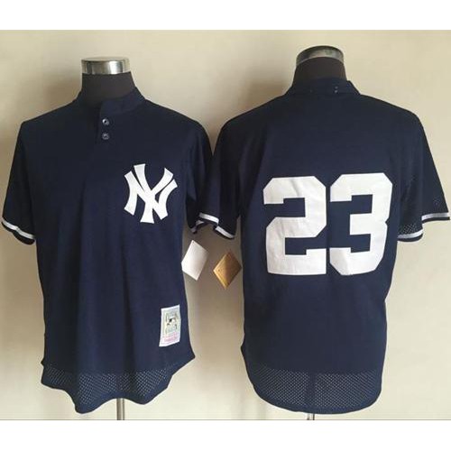 Mitchell And Ness 1995 New York Yankees #23 Don Mattingly Blue Throwback Stitched Jersey Men's