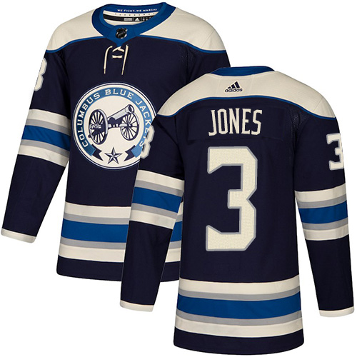 Adidas Columbus Blue Jackets #3 Seth Jones Navy Alternate Authentic Stitched Jersey Men's