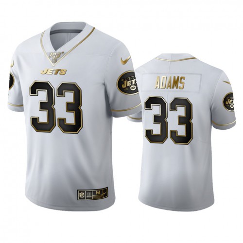 New York New York Jets #33 Jamal Adams Men's White Golden Edition Vapor Limited 100 Jersey Men's