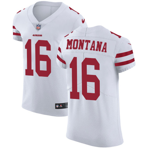 49ers #16 Joe Montana White Men's Stitched Vapor Untouchable Elite Jersey