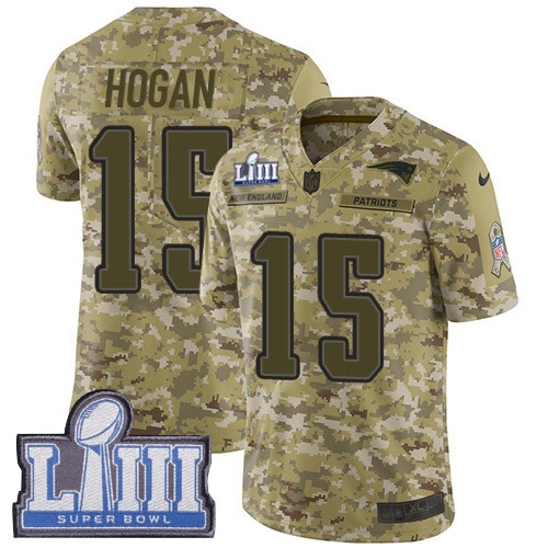 New England Patriots #15 Chris Hogan Camo Super Bowl LIII Bound Men's Stitched Limited 2018 Salute To Service Jersey Men's