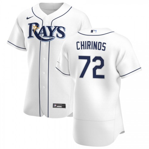 Tampa Bay Tampa Bay Rays #72 Yonny Chirinos Men's White Home 2020 Authentic Player Jersey Men's