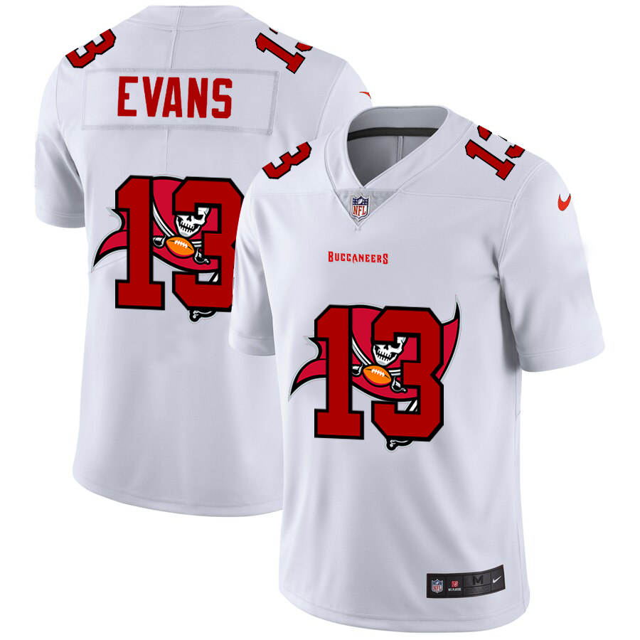 Tampa Bay Buccaneers #13 Mike Evans White Men's Team Logo Dual Overlap Limited Jersey