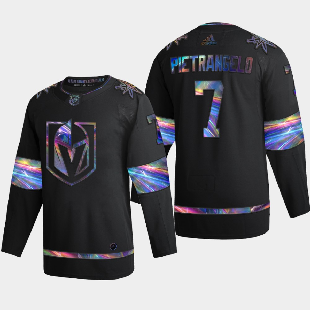 Vegas Golden Knights #7 Alex Pietrangelo Men's Iridescent Holographic Collection Jersey - Black